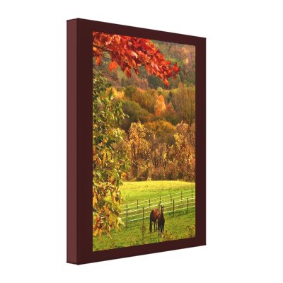 Horses in Autumn Canvas Print