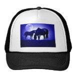 Horses in Blue Night Hat