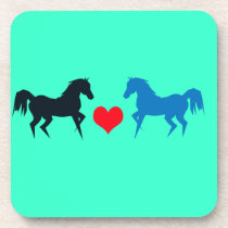 Horses in Love Cork Coaster cork coasters