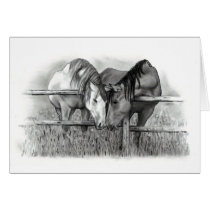 HORSES IN LOVE: PENCIL REALISM GREETING CARDS