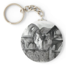 HORSES IN LOVE: PENCIL REALISM KEYCHAINS