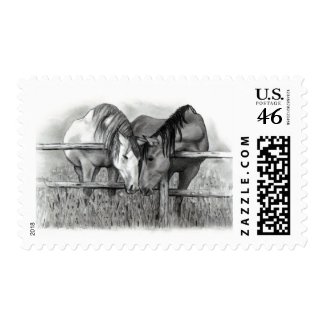 HORSES IN LOVE: PENCIL REALISM POSTAGE STAMPS