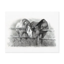 HORSES IN LOVE: PENCIL REALISM POSTCARD