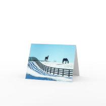 Horses in Snow cards by judymarie Horses in Snow cards