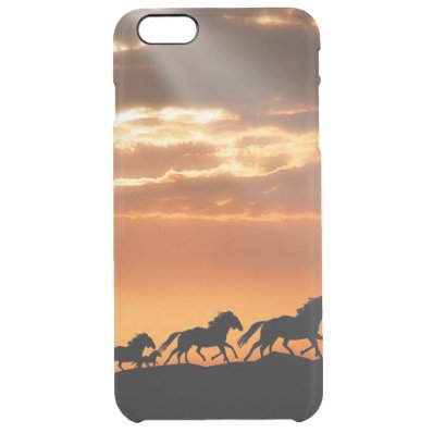 Horses in sunset clear iPhone 6 plus case