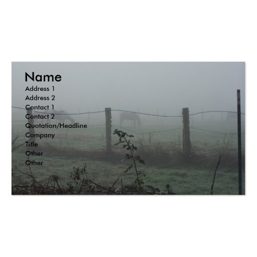Horses In The Fog Business Card Templates