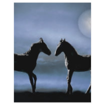 Horses making friends by moonlight custom flyer