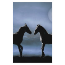 Horses making friends by moonlight customized stationery