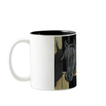 Horses Meeting At Gate: Art In Oil Pastel Mugs