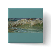 *Horses of Neptune* by Walter Crane Pinback Button