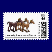 horses postage stamp