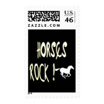 Horses Rock ! (dark) postage by TShirtDotCom Horses Rock ! (dark) postage