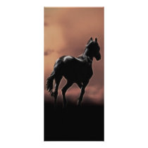 Horses running wild at sunset custom rack cards