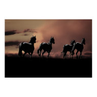 Horses running wild print