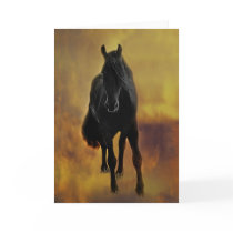 Horses silhouette card
