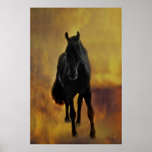 Horses silhouette print