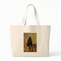 Horses silhouette tote bags