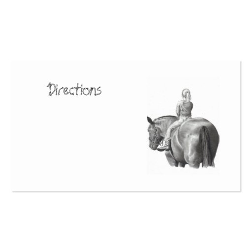 Horses, Stable, Riding, Lesson: Horses in Pencil Business Card Template (back side)