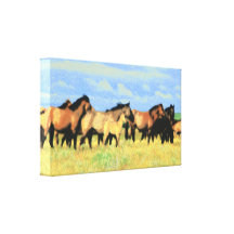 horses stretched canvas print