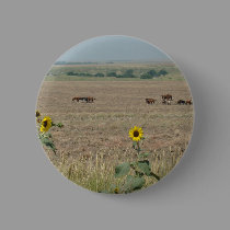 Horses & Sunflowers buttons