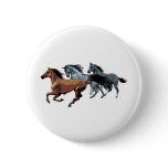 horses vectors running wild brown grey black buttons