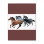 horses vectors running wild brown grey black post card