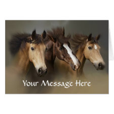 Horses Wild Trio Greeting Card