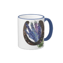 HORSESHOE AND BLLUEBONNETS mugs