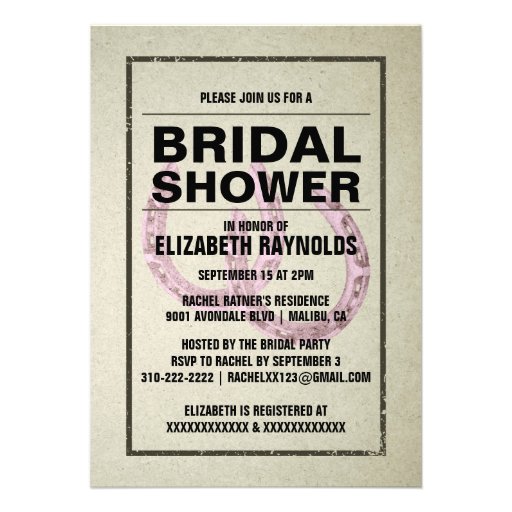 Horseshoe Bridal Shower Invitations