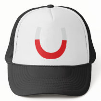 horseshoe magnet red hats
