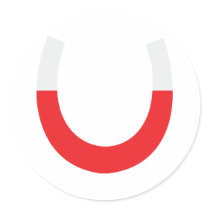 horseshoe magnet red stickers