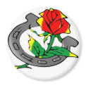 Horseshoe & Rose Tattoo magnets by WhiteTiger_LLC Horseshoe & Rose Tattoo magnets