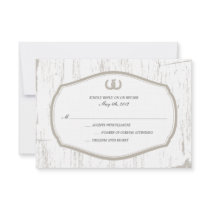 Horseshoe Rustic Barn Wedding RSVP Custom Invitation
