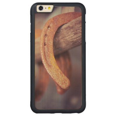Horseshoes on Barn Wood Cowboy Country Western Carved® Maple iPhone 6 Plus Bumper Case