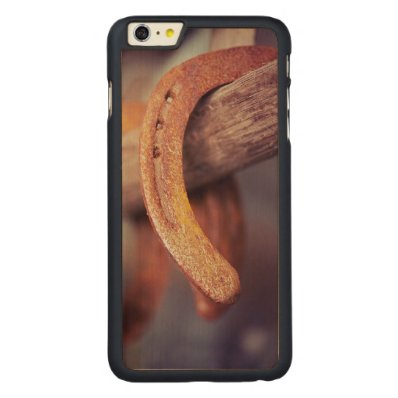 Horseshoes on Barn Wood Cowboy Country Western Carved® Maple iPhone 6 Plus Slim Case