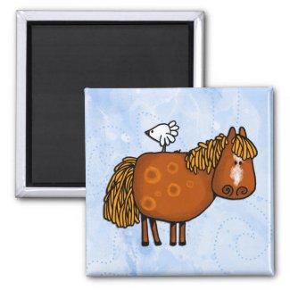 horsing around refrigerator magnet