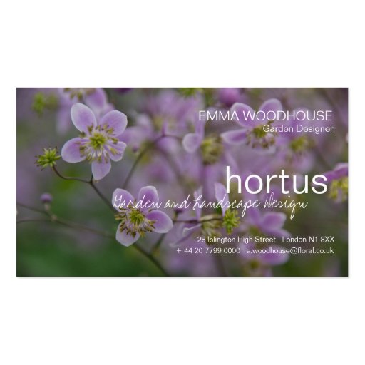 Hortus - Thalictrum Business Card (front side)