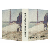 Hospice and Lighthouse at Honfleur by Seurat 3 Ring Binders