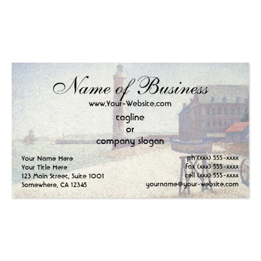 Hospice and Lighthouse at Honfleur by Seurat Business Card Templates