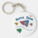 Hospice Nurse Multi Colored Hearts Keychain