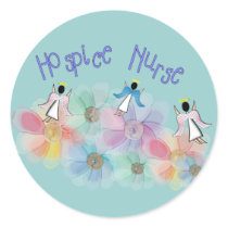 Hospice Nurse WHISPY Angels Design Round Sticker