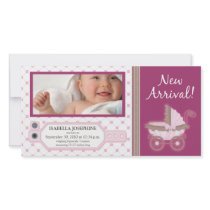 Hospital ID Tag Baby Birth Announcement: pink photo cards