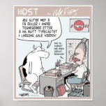 "HOST" Larson cow at the job centre Poster
