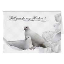 Hostess, will you be my Hostess dove and roses cards