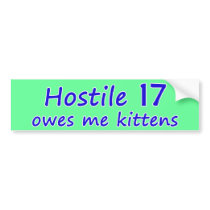 Hostile 17 Kittens Bumper Sticker bumper stickers