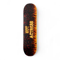 Hot actress fire and flames skateboard deck