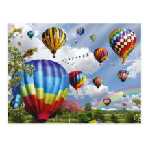Hot air ball remunerations postcard