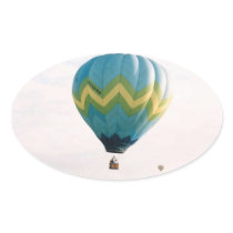 Hot Air Balloon (9) Oval Stickers