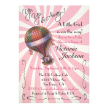 Hot air balloon Baby Shower Invitation