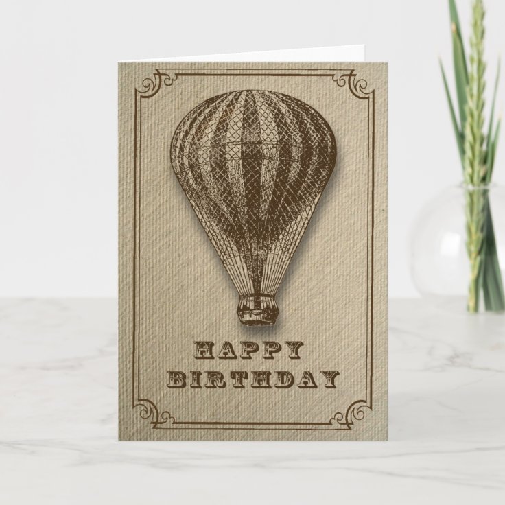 Hot Air Balloon Birthday Card Zazzle